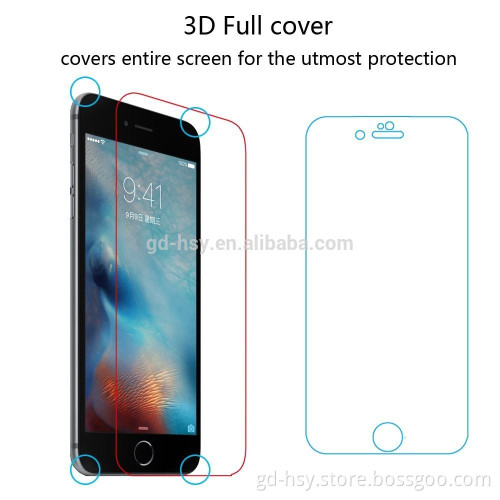 HUYSHE wholesale price anti-broken carbon fiber 3D tempered glass screen protective film shield for iphone 6